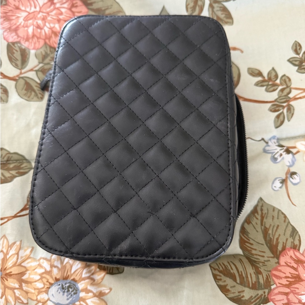 Trish McEvoy Black Quilted Makeup Bag